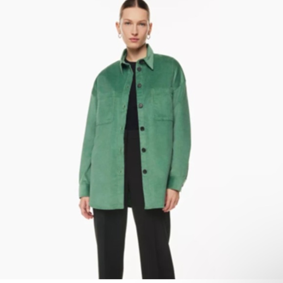 Aritzia The Group Babaton Green Corduroy Button Shirt - Picture 5 of 5
